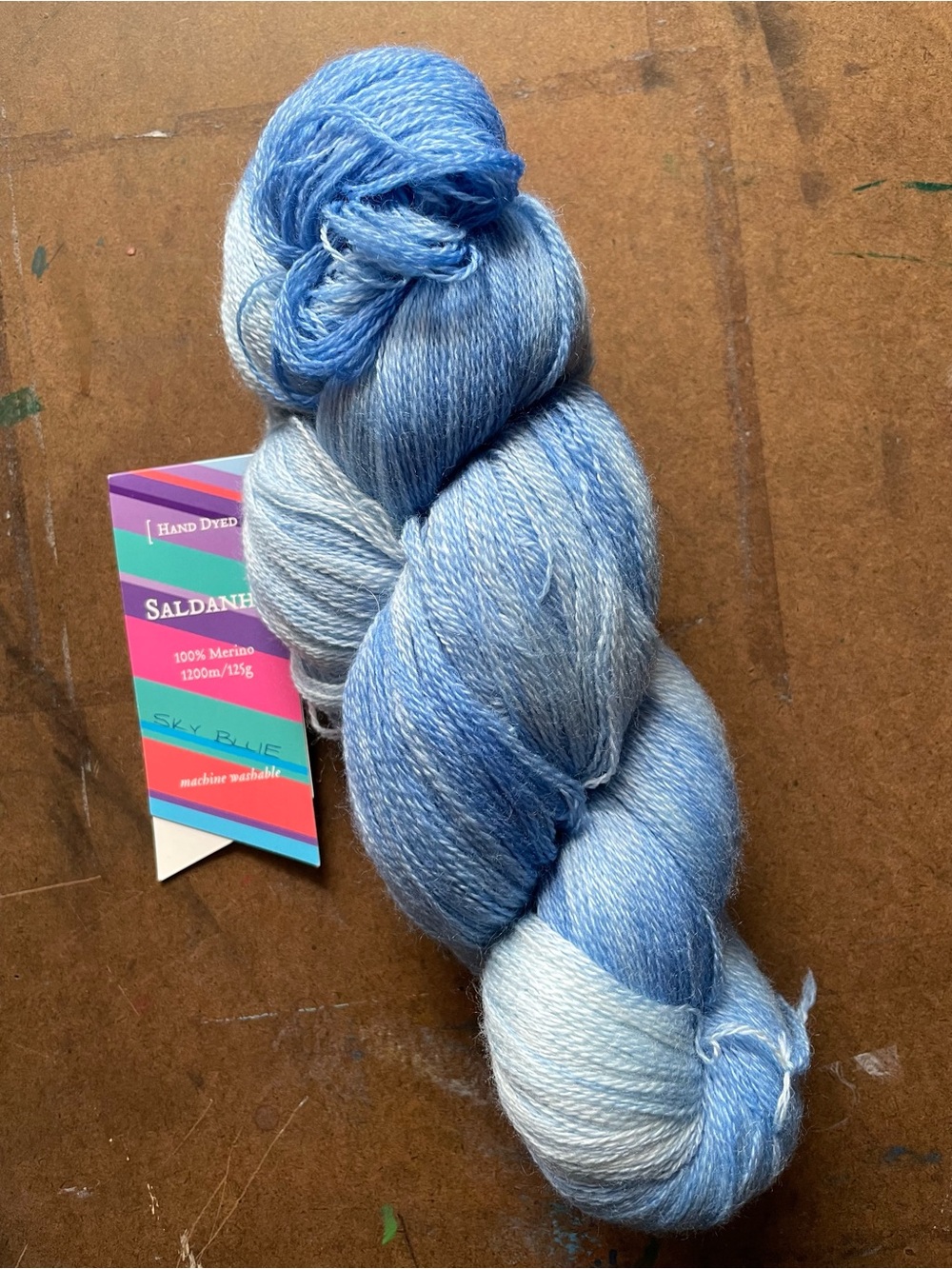 Fleece Artist Hand-Dyed Sky Blue Merino Yarn
